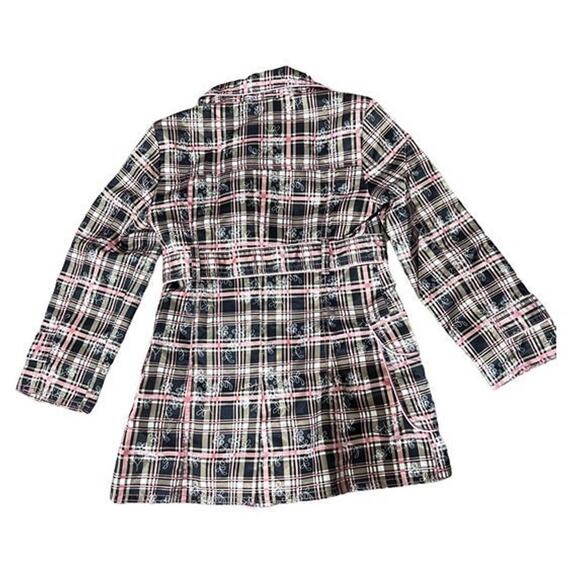 Dollhouse Girl's Pink and Brown Plaid Light Weight Raincoat Size 6X - Picture 2 of 5